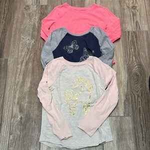 Cat & Jack Girls Long Sleeve Tshirt Bundle